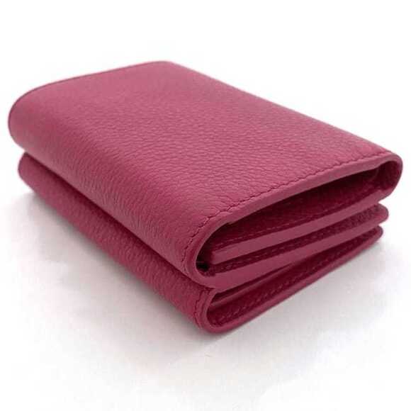 Saint Laurent Trifold Wallet Pink 459784 B680J 5619 Grain Leather SAINT LAURE... - Picture 3 of 10